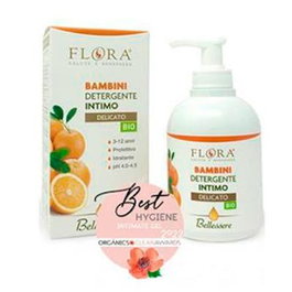 FLORA Gel Intime Filles 3-12 Ans 250ml Bio - Soin Hygiène Intime Enfant, Aloe Vera, pH 4,5-5,0