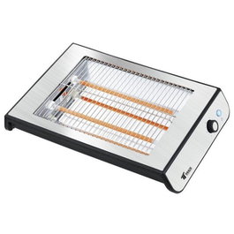 Thulos Th-TP102 Grille-pain plat inox 600W avec minuterie, bac récupérateur de miettes, signal sonore