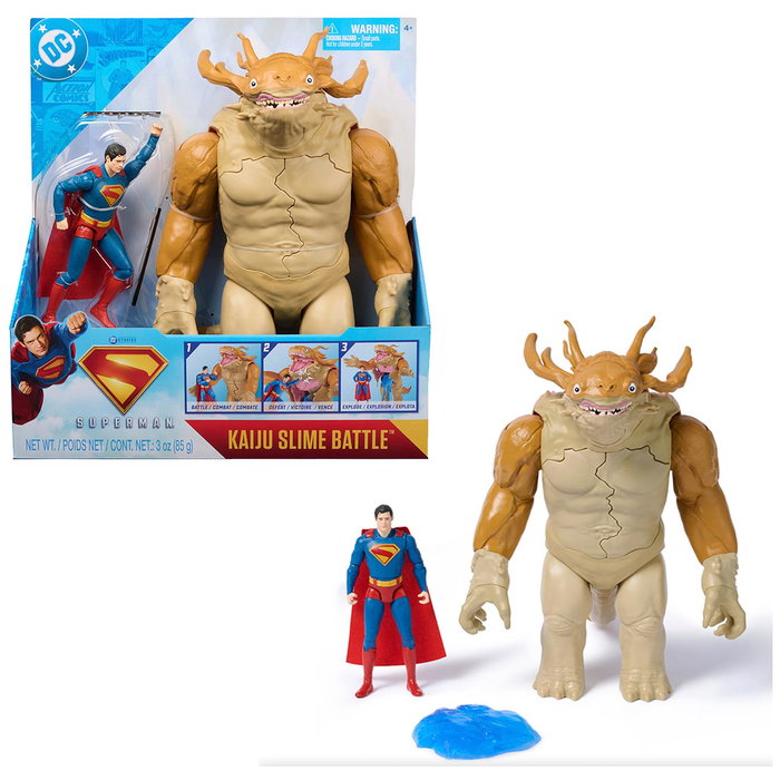 SPIN MASTER Battle Pack Superman et Kaiju Monster 6073195 - Figurines de 15 cm et 30 cm - DC Comics - Multilingue