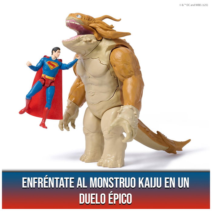 SPIN MASTER Battle Pack Superman et Kaiju Monster 6073195 - Figurines de 15 cm et 30 cm - DC Comics - Multilingue