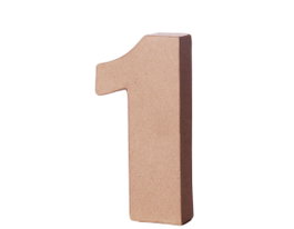 Innspiro Chiffre 1 en papier mâché, 10 cm