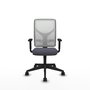 Chaise Motilla Synchro 3 positions tissu Gris foncé Maille Blanc Base pyramidale noire Accoudoir 1D Sans appui-tête Roulettes 65mm nylon