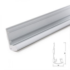 Greenice Profilé d'Éclairage pour Escalier avec Diffuseur Opal et Caoutchoucs Antidérapants - 1m