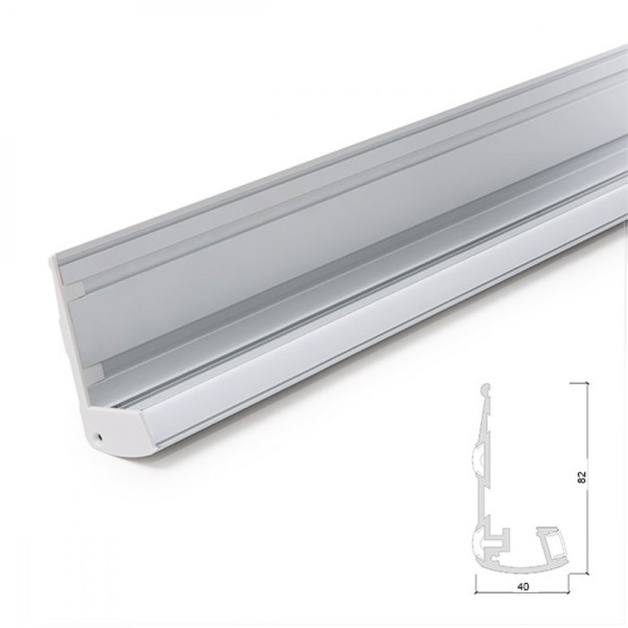 Greenice Profilé d'Éclairage pour Escalier avec Diffuseur Opal et Caoutchoucs Antidérapants - 1m Greenice Profilé d'Éclairage pour Escalier avec Diffuseur Opal et Caoutchoucs Antidérapants - 1m