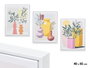 Giftdecor Tableau Toile Cadre Blanc Vases Couleurs Assorties 40x50x3 cm (Set de 3)