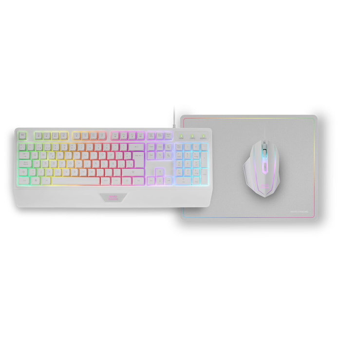 Clavier Mars Gaming MCP124WES Blanc Multicouleur Espagnol Qwerty (3 Unités)