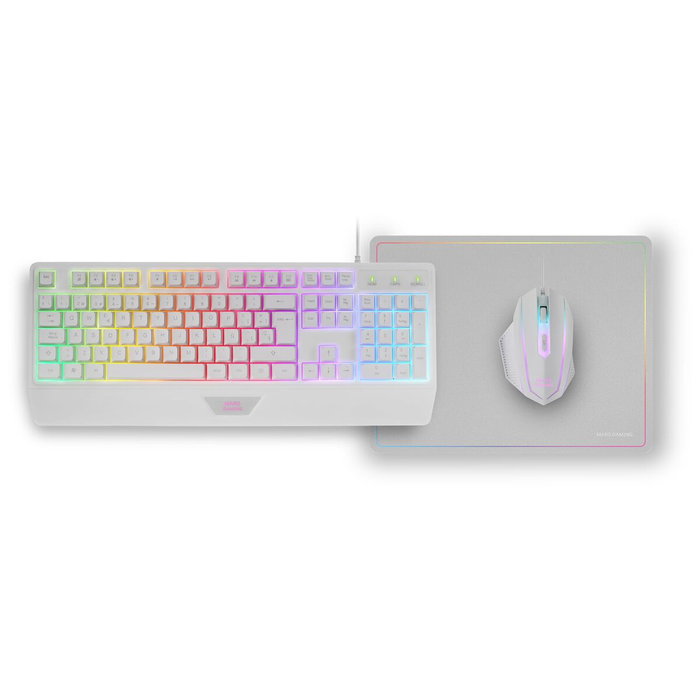 Clavier Mars Gaming MCP124WES Blanc Multicouleur Espagnol Qwerty (3 Unités)