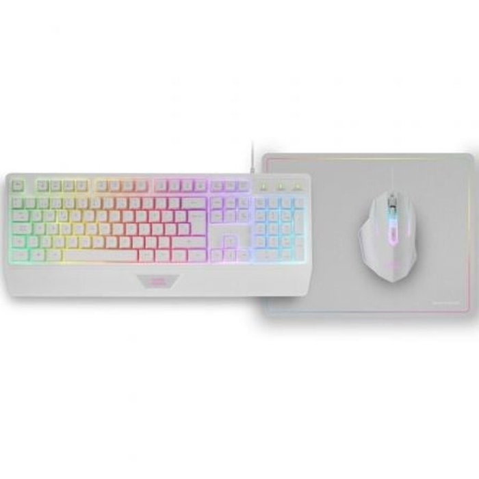Clavier Mars Gaming MCP124WES Blanc Multicouleur Espagnol Qwerty (3 Unités)