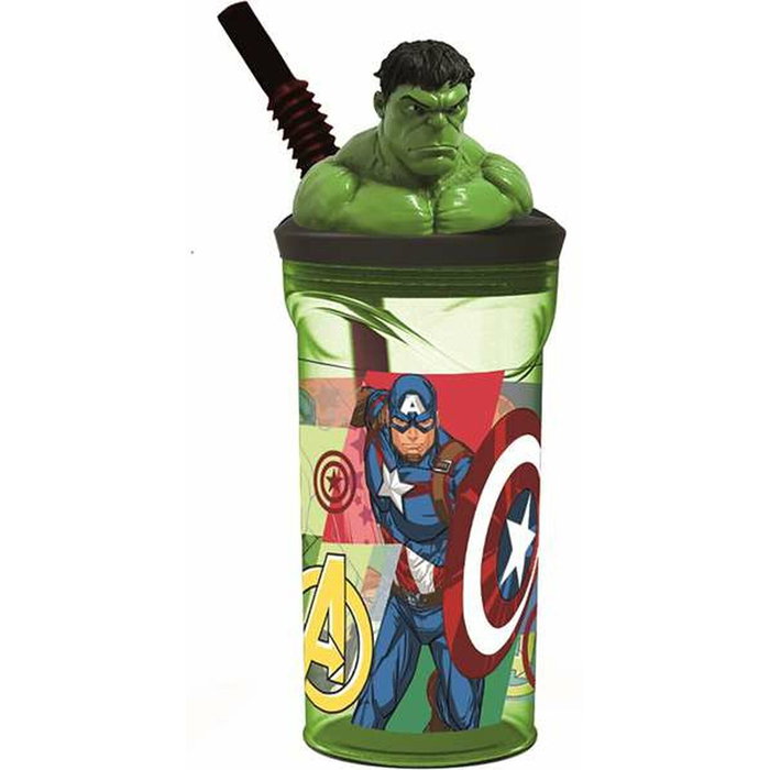 Verre avec Paille The Avengers Seven Wonders Hulk 360 ml Verre avec Paille The Avengers Seven Wonders Hulk 360 ml