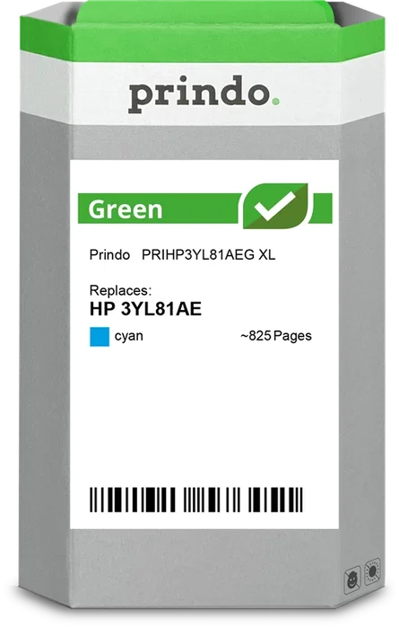 Prindo Cartouche d'encre cyan compatible HP 912 XL, ~825 pages Prindo Cartouche d'encre cyan compatible HP 912 XL, ~825 pages