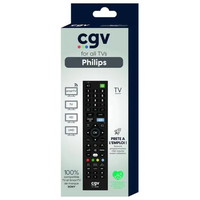 Philips Télécommande Fidelio CGV de remplacement pour téléviseurs, prête à l'emploi