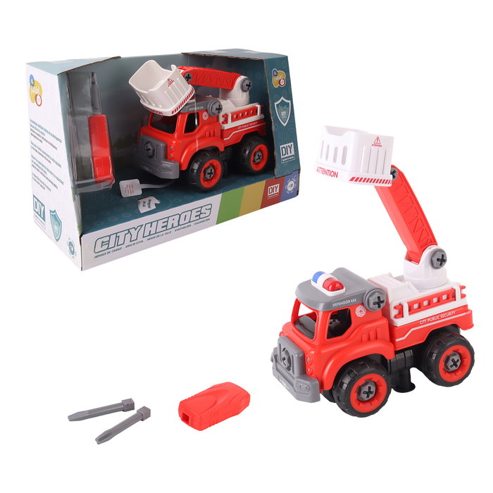 Tachan Camion de Pompier à Construire DIY - Jouet de Construction 33 Pièces avec Outil - Véhicule pour Enfants dès 3 Ans Tachan Camion de Pompier à Construire DIY - Jouet de Construction 33 Pièces avec Outil - Véhicule pour Enfants dès 3 Ans