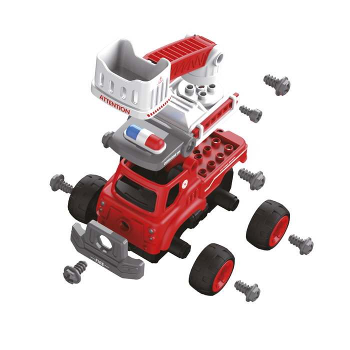 Tachan Camion de Pompier à Construire DIY - Jouet de Construction 33 Pièces avec Outil - Véhicule pour Enfants dès 3 Ans Tachan Camion de Pompier à Construire DIY - Jouet de Construction 33 Pièces avec Outil - Véhicule pour Enfants dès 3 Ans