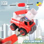 Tachan Camion de Pompier à Construire DIY - Jouet de Construction 33 Pièces avec Outil - Véhicule pour Enfants dès 3 Ans