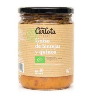 Carlota Organic Guiso De Lentejas Y Quinoa 425 g - Ragoût de Lentilles et Quinoa Bio Vegan Carlota Organic Guiso De Lentejas Y Quinoa 425 g - Ragoût de Lentilles et Quinoa Bio Vegan