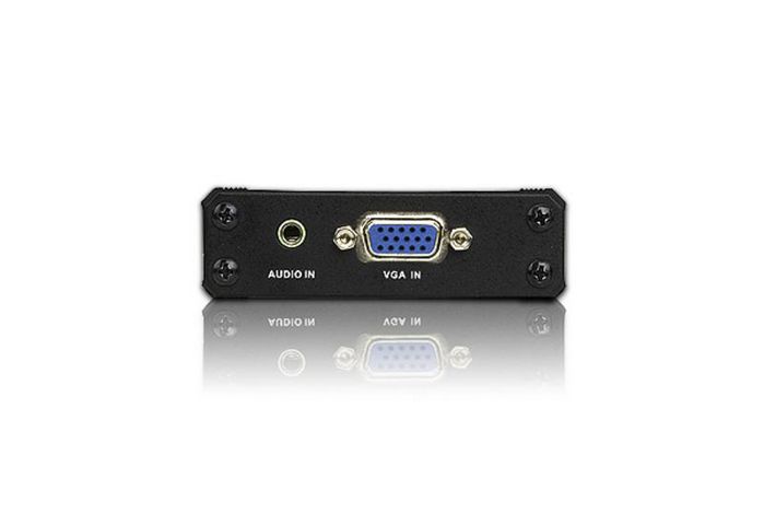 Aten Convertisseur VGA vers HDMI avec audio VC180 - Convertisseur vidéo VGA/HDMI 1080p WUXGA avec entrée audio stéréo et alimentation flexible
