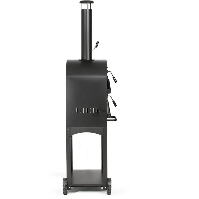 Livoo DOC331 Four à pizza et tarte flambée, Compatible charbon et bois, Hauteur de cuisson 94 cm, Thermomètre intégré