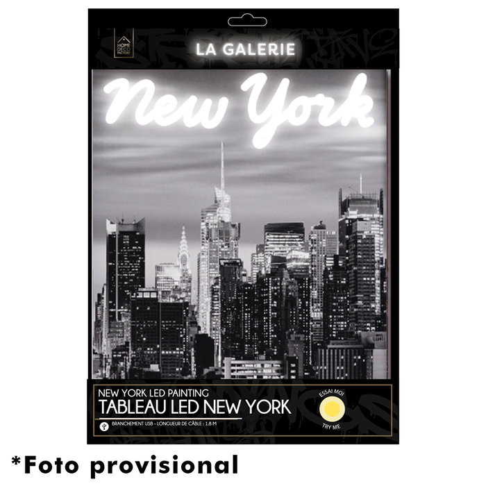 Home Deco Factory Cuadro Neón LED NYC 30x40 cm Home Deco Factory Cuadro Neón LED NYC 30x40 cm