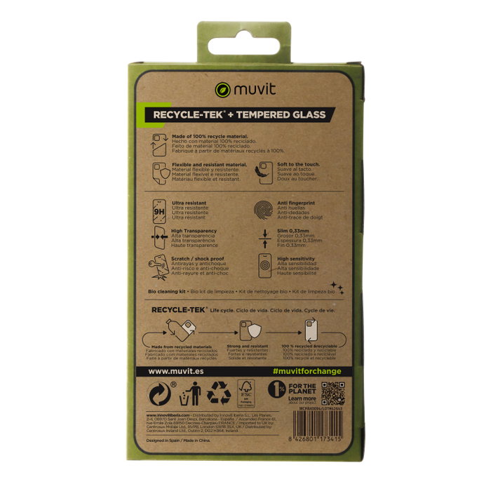 Muvit Pack Funda Recycletek + Protecteur écologique pour Samsung Galaxy A25 5G