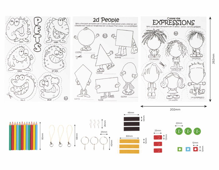 Innspiro Kit Plástico Mágico Temático 3 en 1 avec 3 feuilles A4 et 33 accessoires