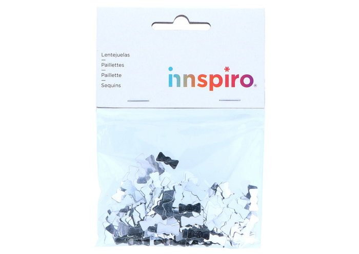 Innspiro Paillettes Nœud Papillon Argentées 13mm