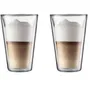 Bodum - Set de 2 verres à double paroi Canteen - Verre borosilicate - 0.4 l - Pour thé, café, cocktails - Garde la température - Transparent