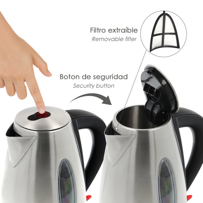 MAURER Bouilloire électrique 1,7 L Inox