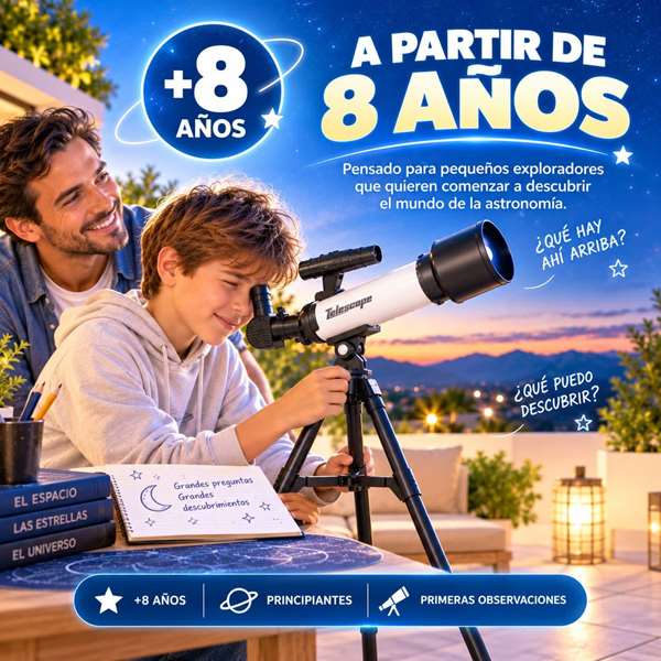 Jugatoys - sciencetoys Télescope Astronomique avec lentilles 30X, 60X