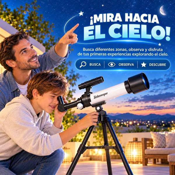 Jugatoys - sciencetoys Télescope Astronomique avec lentilles 30X, 60X