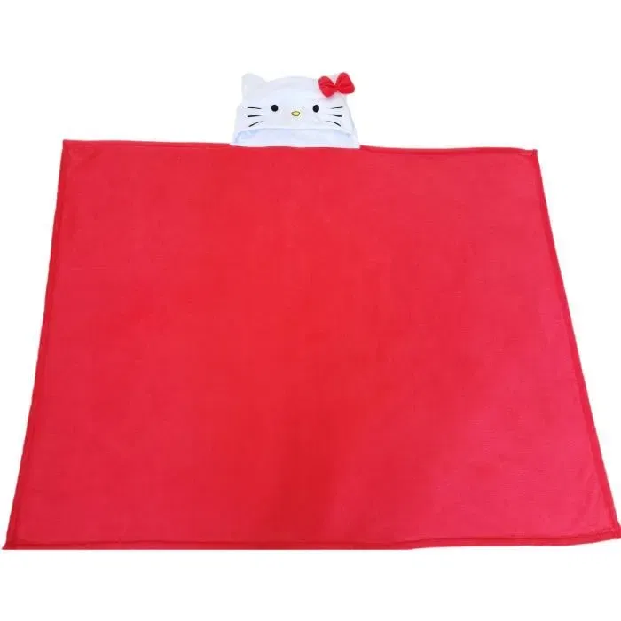 Hello Kitty - Plaid Polaire à Capuche 3D Cosplay Rouge 120 x 150 cm - Doudou Couverture avec Capuche pour Enfant et Décoration Hello Kitty - Plaid Polaire à Capuche 3D Cosplay Rouge 120 x 150 cm - Doudou Couverture avec Capuche pour Enfant et Décoration