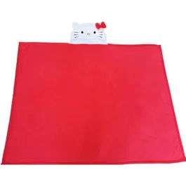 Hello Kitty - Plaid Polaire à Capuche 3D Cosplay Rouge 120 x 150 cm - Doudou Couverture avec Capuche pour Enfant et Décoration