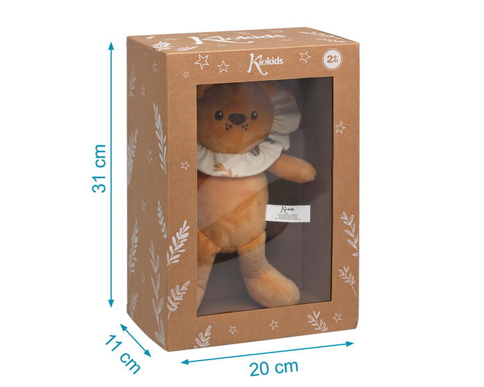 KioKids - Peluche Lion en Peluche Orange Douce pour Bébé 0 mois+, Textile Polyester - Jouet Câlin et Compagnon de Jeu