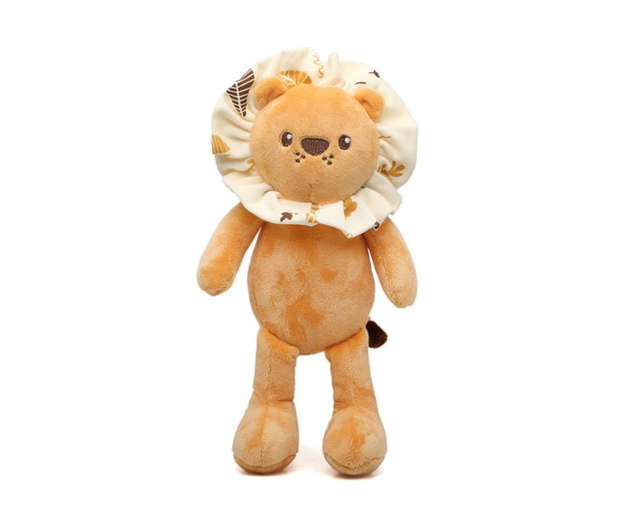 KioKids - Peluche Lion en Peluche Orange Douce pour Bébé 0 mois+, Textile Polyester - Jouet Câlin et Compagnon de Jeu