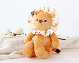 KioKids - Peluche Lion en Peluche Orange Douce pour Bébé 0 mois+, Textile Polyester - Jouet Câlin et Compagnon de Jeu