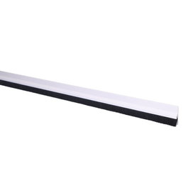 Geko Burlete de bas de porte rigide blanc avec brosse en fibre 1 m