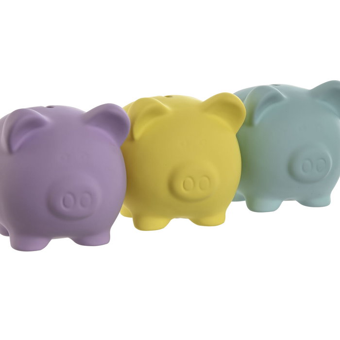 Tirelire Home ESPRIT Dolomite Cochon 13,5 x 11 x 11,5 cm (3 Unités)