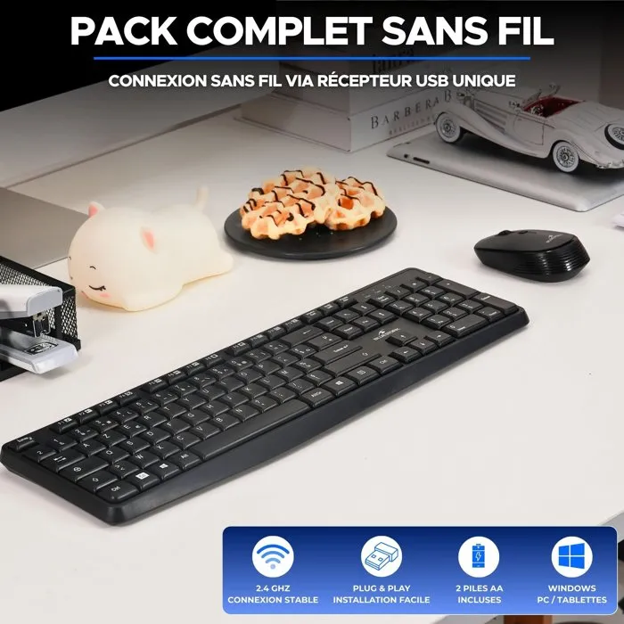 Bluestork Clavier Filaire AZERTY KB-MEDIA-OFFW/FR avec 15 Touches de Raccourcis Multimédias Media Office