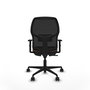 Chaise Alfera Synchro 4 positions tissu Marron foncé Maille Noir Base en nylon noir Accoudoir 1D Sans appui-tête Roulettes 65mm nylon
