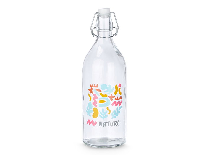 Vivalto Bouteille Nature 1 L en Verre Transparent 9x28x9 cm (Set de 18)