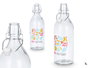 Vivalto Bouteille Nature 1 L en Verre Transparent 9x28x9 cm (Set de 18)