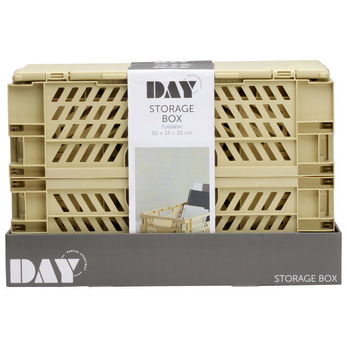 Day Boîte de rangement pliable et empilable Jaune sable Day Boîte de rangement pliable et empilable Jaune sable