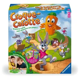 Ravensburger - Jeu de société Croque Carotte - Course de lapins pour enfants avec plateau mécanique et cartes bonus - A partir de 4 ans