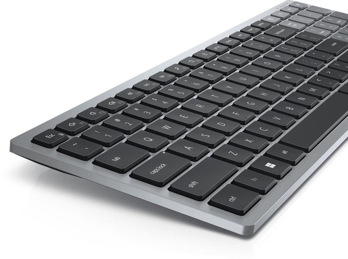 Dell Clavier sans fil KB740 QWERTY espagnol Bluetooth 5.0 USB récepteur gris titane