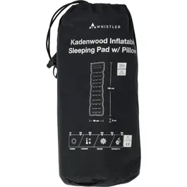 Whistler Kadenwood - Matelas gonflable de camping avec oreiller intégré - Nylon robuste TPU - 190x59x6 cm - R 2.0 - 520 g