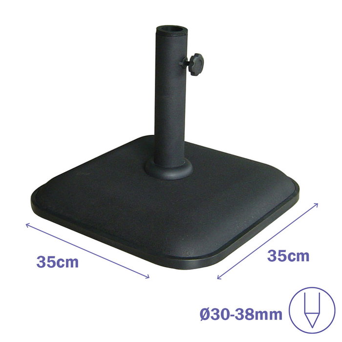 Marbueno Base Sombrilla Carrée Béton 35x35x5,2 cm 11 kg Noir pour Jardin, Piscine et Terrasse 10455 Marbueno Base Sombrilla Carrée Béton 35x35x5,2 cm 11 kg Noir pour Jardin, Piscine et Terrasse 10455