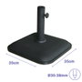 Marbueno Base Sombrilla Carrée Béton 35x35x5,2 cm 11 kg Noir pour Jardin, Piscine et Terrasse 10455