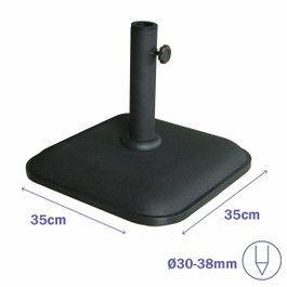 Marbueno Base Parasol Carrée en Ciment Noir 11kg