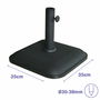 Marbueno Base Parasol Carré Béton 35X35X5,2 cm 11KG Noir Jardin, Piscine, Terrasse 10455