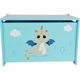 Fun House Coffre à jouets en bois LEON LE DRAGON - Bleu
