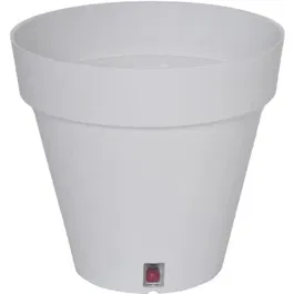 Riviera Pot de fleurs rond Riviera Loft en plastique blanc, Diamètre 29.5 cm, Hauteur 27 cm, 10.5 litres